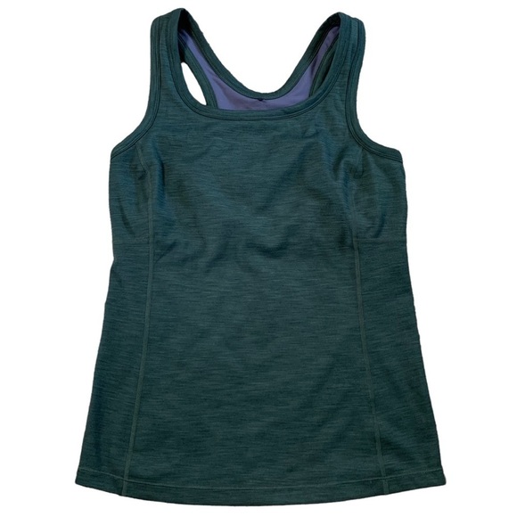 Prana Green Tank Top With Built in Shelf Bra Size Medium Good Condition No Wear - Picture 1 of 8